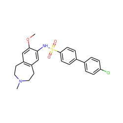 COc1cc2c(cc1NS(=O)(=O)c1ccc(-c3ccc(Cl)cc3)cc1)CCN(C)CC2 ZINC000028704268