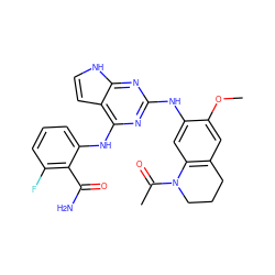 COc1cc2c(cc1Nc1nc(Nc3cccc(F)c3C(N)=O)c3cc[nH]c3n1)N(C(C)=O)CCC2 ZINC000040393031