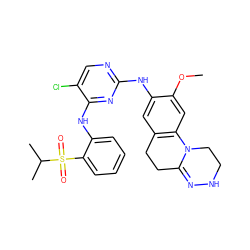 COc1cc2c(cc1Nc1ncc(Cl)c(Nc3ccccc3S(=O)(=O)C(C)C)n1)CCC1=NNCCN12 ZINC001772570558