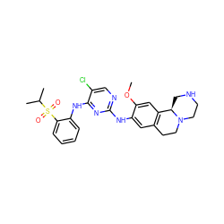 COc1cc2c(cc1Nc1ncc(Cl)c(Nc3ccccc3S(=O)(=O)C(C)C)n1)CCN1CCNC[C@H]21 ZINC001772609286