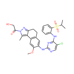 COc1cc2c(cc1Nc1ncc(Cl)c(Nc3ccccc3S(=O)(=O)C(C)C)n1)CCc1nn(C(=O)CO)c(C)c1-2 ZINC001772583750