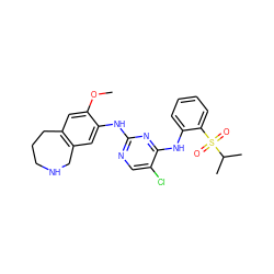 COc1cc2c(cc1Nc1ncc(Cl)c(Nc3ccccc3S(=O)(=O)C(C)C)n1)CNCCC2 ZINC000473133723