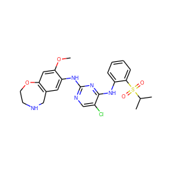 COc1cc2c(cc1Nc1ncc(Cl)c(Nc3ccccc3S(=O)(=O)C(C)C)n1)CNCCO2 ZINC000473135464