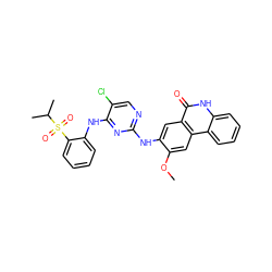 COc1cc2c(cc1Nc1ncc(Cl)c(Nc3ccccc3S(=O)(=O)C(C)C)n1)c(=O)[nH]c1ccccc12 ZINC001772617998