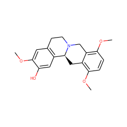 COc1cc2c(cc1O)[C@@H]1Cc3c(OC)ccc(OC)c3CN1CC2 ZINC000205509755
