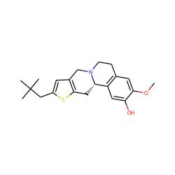 COc1cc2c(cc1O)[C@@H]1Cc3sc(CC(C)(C)C)cc3CN1CC2 ZINC000299838255