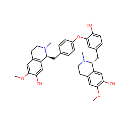 COc1cc2c(cc1O)[C@H](Cc1ccc(Oc3cc(C[C@@H]4c5cc(O)c(OC)cc5CCN4C)ccc3O)cc1)N(C)CC2 ZINC000004096650