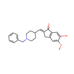 COc1cc2c(cc1O)C(=O)/C(=C/C1CCN(Cc3ccccc3)CC1)C2 ZINC000653895018