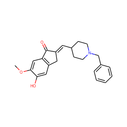 COc1cc2c(cc1O)C/C(=C\C1CCN(Cc3ccccc3)CC1)C2=O ZINC000653873841