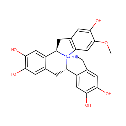 COc1cc2c(cc1O)C[C@@H]1c3cc(O)c(O)cc3C[C@H]3c4cc(O)c(O)cc4CC[N@+]231 ZINC000255260408