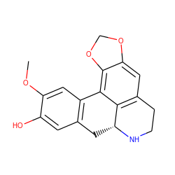 COc1cc2c(cc1O)C[C@H]1NCCc3cc4c(c-2c31)OCO4 ZINC000008829782