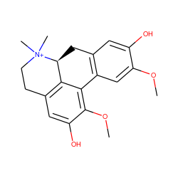 COc1cc2c(cc1O)C[C@H]1c3c(cc(O)c(OC)c3-2)CC[N+]1(C)C ZINC000013378606