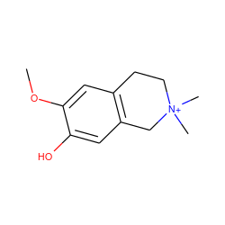 COc1cc2c(cc1O)C[N+](C)(C)CC2 ZINC000238771265