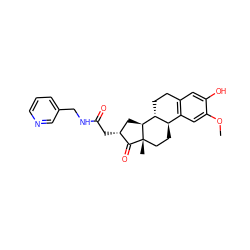 COc1cc2c(cc1O)CC[C@@H]1[C@@H]2CC[C@]2(C)C(=O)[C@H](CC(=O)NCc3cccnc3)C[C@@H]12 ZINC000013642573