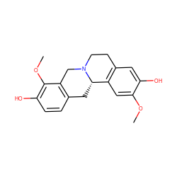 COc1cc2c(cc1O)CCN1Cc3c(ccc(O)c3OC)C[C@@H]21 ZINC000013523214