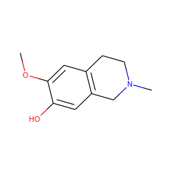 COc1cc2c(cc1O)CN(C)CC2 ZINC000000338406