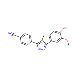 COc1cc2c(cc1O)Cc1c-2n[nH]c1-c1ccc(C#N)cc1 ZINC000028954569