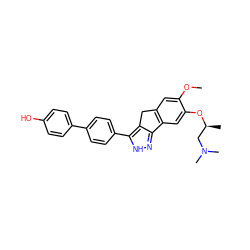 COc1cc2c(cc1O[C@@H](C)CN(C)C)-c1n[nH]c(-c3ccc(-c4ccc(O)cc4)cc3)c1C2 ZINC000028952760