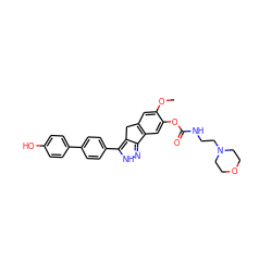 COc1cc2c(cc1OC(=O)NCCN1CCOCC1)-c1n[nH]c(-c3ccc(-c4ccc(O)cc4)cc3)c1C2 ZINC000028952836