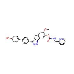 COc1cc2c(cc1OC(=O)NCc1ccccn1)-c1n[nH]c(-c3ccc(-c4ccc(O)cc4)cc3)c1C2 ZINC000028952842