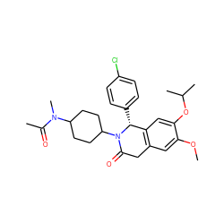 COc1cc2c(cc1OC(C)C)[C@@H](c1ccc(Cl)cc1)N(C1CCC(N(C)C(C)=O)CC1)C(=O)C2 ZINC000169708264