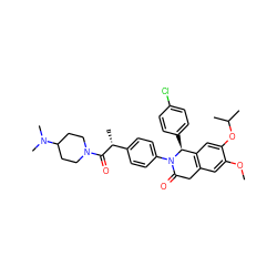 COc1cc2c(cc1OC(C)C)[C@H](c1ccc(Cl)cc1)N(c1ccc([C@@H](C)C(=O)N3CCC(N(C)C)CC3)cc1)C(=O)C2 ZINC000118793946