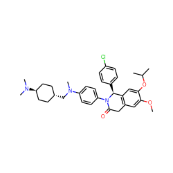 COc1cc2c(cc1OC(C)C)[C@H](c1ccc(Cl)cc1)N(c1ccc(N(C)C[C@H]3CC[C@H](N(C)C)CC3)cc1)C(=O)C2 ZINC000261175343