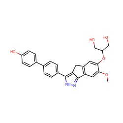 COc1cc2c(cc1OC(CO)CO)Cc1c-2n[nH]c1-c1ccc(-c2ccc(O)cc2)cc1 ZINC000028952681