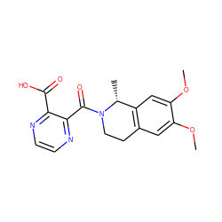 COc1cc2c(cc1OC)[C@@H](C)N(C(=O)c1nccnc1C(=O)O)CC2 ZINC000004325338