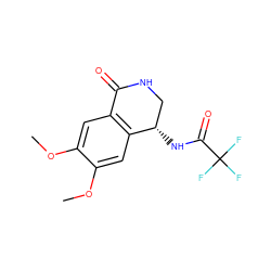 COc1cc2c(cc1OC)[C@@H](NC(=O)C(F)(F)F)CNC2=O ZINC000006453897