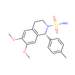 COc1cc2c(cc1OC)[C@@H](c1ccc(C)cc1)N(S(N)(=O)=O)CC2 ZINC000040875955