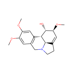 COc1cc2c(cc1OC)[C@@H]1[C@H](O)[C@@H](OC)C=C3CCN(C2)[C@H]31 ZINC000028537635