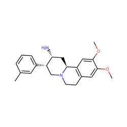 COc1cc2c(cc1OC)[C@@H]1C[C@@H](N)[C@@H](c3cccc(C)c3)CN1CC2 ZINC000006733237