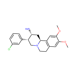 COc1cc2c(cc1OC)[C@@H]1C[C@@H](N)[C@@H](c3cccc(Cl)c3)CN1CC2 ZINC000028821846