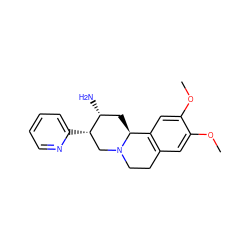 COc1cc2c(cc1OC)[C@@H]1C[C@@H](N)[C@@H](c3ccccn3)CN1CC2 ZINC000096318624