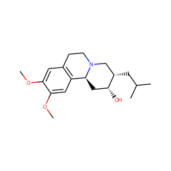 COc1cc2c(cc1OC)[C@@H]1C[C@@H](O)[C@@H](CC(C)C)CN1CC2 ZINC000034093119