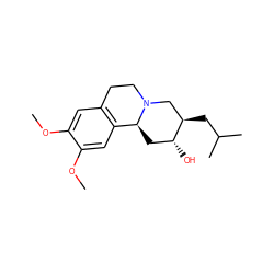 COc1cc2c(cc1OC)[C@@H]1C[C@@H](O)[C@H](CC(C)C)CN1CC2 ZINC000068045176