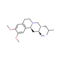 COc1cc2c(cc1OC)[C@@H]1C[C@H](N)[C@@H](CC(C)C)CN1CC2 ZINC000003601716