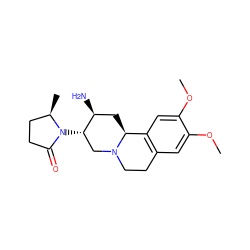 COc1cc2c(cc1OC)[C@@H]1C[C@H](N)[C@@H](N3C(=O)CC[C@H]3C)CN1CC2 ZINC000034554143