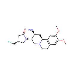 COc1cc2c(cc1OC)[C@@H]1C[C@H](N)[C@@H](N3C[C@@H](CF)CC3=O)CN1CC2 ZINC000038358483