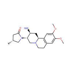 COc1cc2c(cc1OC)[C@@H]1C[C@H](N)[C@@H](N3C[C@H](C)CC3=O)CN1CC2 ZINC000006733241