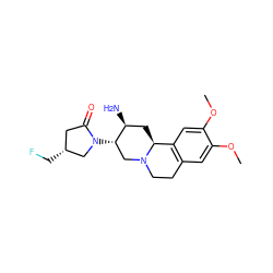 COc1cc2c(cc1OC)[C@@H]1C[C@H](N)[C@@H](N3C[C@H](CF)CC3=O)CN1CC2 ZINC000038358482