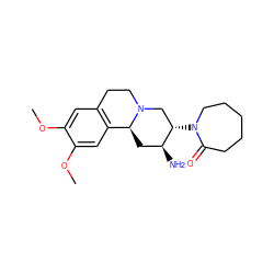 COc1cc2c(cc1OC)[C@@H]1C[C@H](N)[C@@H](N3CCCCCC3=O)CN1CC2 ZINC000036408317