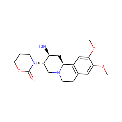 COc1cc2c(cc1OC)[C@@H]1C[C@H](N)[C@@H](N3CCCOC3=O)CN1CC2 ZINC000036399326