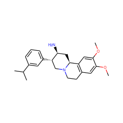 COc1cc2c(cc1OC)[C@@H]1C[C@H](N)[C@@H](c3cccc(C(C)C)c3)CN1CC2 ZINC000034430653