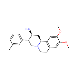 COc1cc2c(cc1OC)[C@@H]1C[C@H](N)[C@@H](c3cccc(C)c3)CN1CC2 ZINC000028821845