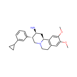 COc1cc2c(cc1OC)[C@@H]1C[C@H](N)[C@@H](c3cccc(C4CC4)c3)CN1CC2 ZINC000045337450