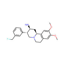 COc1cc2c(cc1OC)[C@@H]1C[C@H](N)[C@@H](c3cccc(CF)c3)CN1CC2 ZINC000045337456