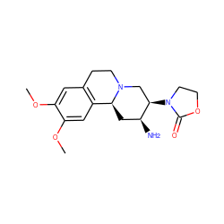 COc1cc2c(cc1OC)[C@@H]1C[C@H](N)[C@H](N3CCOC3=O)CN1CC2 ZINC000045337951