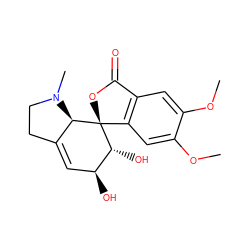 COc1cc2c(cc1OC)[C@]1(OC2=O)[C@H](O)[C@@H](O)C=C2CCN(C)[C@H]21 ZINC000028975138